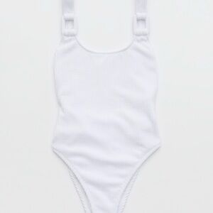 Classic Scoop-Front White One-Piece Swimsuit